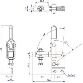Resim Goodhand GH-12421 Geçişli Kelepçe | 200 kg Kapasiteli Kelepçe - Montaj ve Sabitleme Işleri Için Komp 