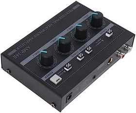 Resim Kulaklık Amplifikatörü, Kompakt Ve Taşınabilir 4 Kanallı Kulaklık Amplifikatörü 100-240V Beş Aşamalı Düğmeler (AB fişi) 
