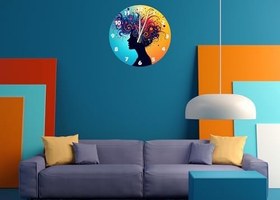 Resim Tİ-PLAY HAYAT VE RENKLER 30X30CM AKRİLİK DEKORATİF MODERN DUVAR SAATİ 