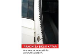 Resim Dekoratif 5mm Siyah Gri Damalı Şerit Çıta | 3 Metre | Araç Iç Dış Kaplama Bandı U tipi Geçmeli 