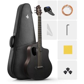 Resim Donner RISING-G1 Carbon Fiber Akustik Gitar Seti (Kahverengi) 
