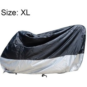 Resim 210d Oxford Kumaş Motosiklet Elektrikli Araba Yağmur Geçirmez Toz Geçirmez Kapak, Boyut: Xl Siyah Gümüş 
