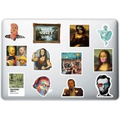 Resim Aksesuar Art Sanat Temalı Dekoratif Laptop Notebook Tablet Telefon Sticker Set 009 