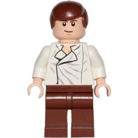 Resim Lego Minifigür Star Wars Han Solo White Shirt With Wrinkles On Front Sw0278 
