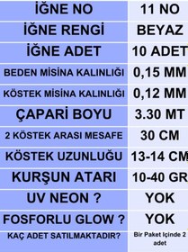 Resim Eagenset İstavrit Çaparisi 15x12 11 No 10 Beyaz İğneli 2li Paket 