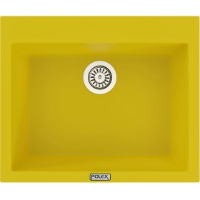 Resim POLEX Cristalüx Granit Evye P-X60 Sarı Tezgah Altı Ve Tezgah Üstü Kare Mutfak Evyesi 60x50cm 