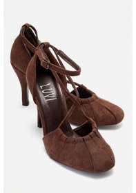 Resim Luvishoes Elıza Kahverengi Süet Kadın Topuklu Ayakkabı Kahverengi 