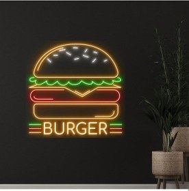 Resim Twins Led Burger Yazılı Ve Şekilli Neon Tabela Çok Renkli Model:model:36733366 Çok Renkli 