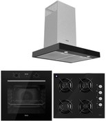 Resim Ferre BLACK PLUS SERİSİ 3LÜ CAM ANKASTRE SET (QBL63CS-S2140-D100) 