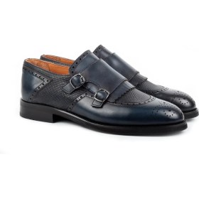 Resim Zerbay Lhotse Microlight Taban Çift Tokalı Hakiki Deri Erkek Klasik Ayakkabı, Monkstrap, Loafer 