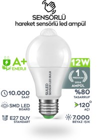 Resim SULED Hareket Sensörlü Led Lamba E27 Duy 12w Işık Lamba A Otomatik Led Ampül Hareket Algılayıcılı 