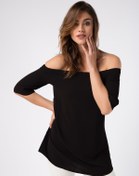 Resim Laranor Kadın Siyah Madonna Yaka Bluz 17L5297 