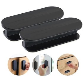 Resim 2 Parça Balkon Kapı Kolu, Kendinden Yapışkanlı Kapı Kolu, Dolap Kolu, Dolap Çekmecesi, Pencere, Cam Kapı Plastik Kapı Kolu Siyah 