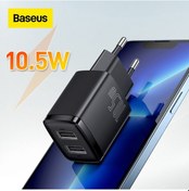 Resim Baseus Çift Usb Şarj Cihazı Ab İngiltere Abd Tak 2.1a Max Hızlı Şarj Taşınabilir Telefon Şarj Cihazı Mini Duvar Adaptörü Şarj Cihazı 