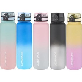 Resim Uzspace 1000ml Büyük Boy Çift Renk Softtouch Ff Collection Tritan Su Matarası Sarı-pembe Beyaz 