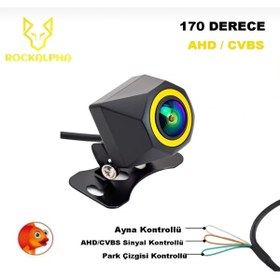 Resim ROCKALPHA Balıkgözü Araba Arka Kamera Geniş Açı 170° Görüş Yardımcı Park Kamerası AHD/CVBS 