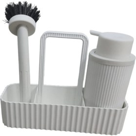 Resim Plastik Konsept Bulaşık Seti - Tezgah Düzenleyici- Beyaz 