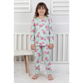 Resim Cute Flamingo Desenli Kız Çocuk Pijama Takımı 
