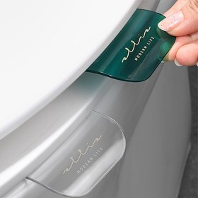Resim Hijyenik Plastik Tuvalet Oturga Kaldırma Kolu - Kendinden Yapışkanlı, Eller Serbest Banyo Oturga Kaldırma Çubuğu, Yeniden Kullanılabilir Hijyenik Kapak Açma Aksesuarı 