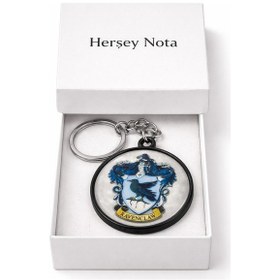 Resim Ravenclaw Temalı Metal Anahtarlık Mavi Desenli Unisex Aksesuar 