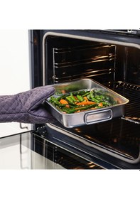 Resim Fırın Kabı, Paslanmaz Çelik, 24x34 Cm Açık Gri 