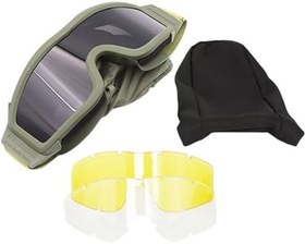 Resim Bisiklet Gözlükleri,Motokros Gözlükleri - Rüzgar Geçirmez Bisiklet Binme Gözlüğü,Profesyonel Motosiklet Motokros, Yetişkinler için Buğu Önleyici Çizilmez Göz Koruma 