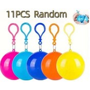 Resim Sunshine022 11 Adet Anahtarlık Toplu Rastgele Renk Plastik Acil Yağmurluk Hiking Kamp 
