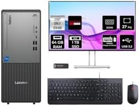Resim LENOVO ThinkCentre Neo 50T G5 i7 13700 64GB 1TB SSD RX550/4GB FDOS Masaüstü Bilgisayar + 27" 