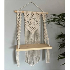 Resim Bh Bohem Handmade Makrome Duvar Rafı B087 