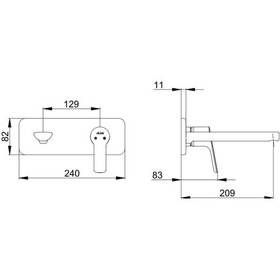 Resim Eca Luna Ankastre Sıva Üstü Lavabo Bataryası Tek Rozet 102167606-K 