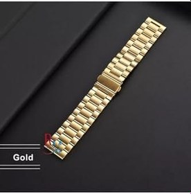 Resim Huawei Watch GT 3 Elite 46mm ile Uyumlu 22 mm Klasik Çelik Kordon Paslanmaz Kayış Gold 