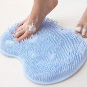 Resim Kolay Temizlenebilir Eksfoliye Edici Banyo Matı - Derin Cilt Temizliği ve Ayak Bakımı için Dayanıklı Duş Temizleme Matı, Yükseltilmiş Kenarları ile Kaymaz Tasarım, Dolaşımı Teşvik Eder, Ayak Bakımı | Eksfoliye Edici Ped | Dayanıklı Banyo Matı, Banyo Matı 