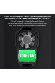 Resim coofbe Kablosuz 700Mah Şarjlı 6000RPM 3 Hız Kademeli Dönüş Telefon Soğutucu Fan Soğutma Fanı Radyatö 