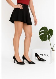 Resim Vezla Stiletto Rugan siyah 