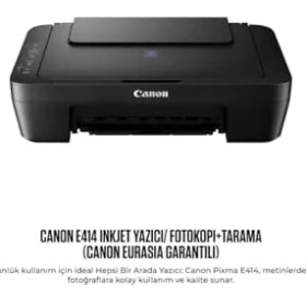 Resim E414 Çok Fonksiyonlu Mürekkep Püskürtmeli Yazıcı/ Fotokopi+Tarama, ‎ac 100 - 240 V, 50/60 Hz, ‎42.6 x 14.5 x 30.6 Cm; 470 gr (Eurasia Garantili) 
