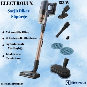 Resim Electrolux Şarjlı Islak Kuru Dikey Süpürge Mavi 