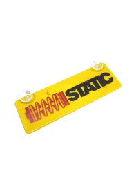 Resim Statıc Kırmızı Siyah Yazılı Sarı Dekor Plaka Vantuzlu Cam Süsü 22x7.5cm Çok Renkli 