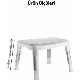 Resim Banyo & Mutfak Yardımcı Basamak Taburesi - Yaşlı Ve Bedensel Engelli Destek Beyaz 