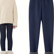 Resim Kız Çocuk Termal Tayt - Kaymaz Kılçıklı, Dar Kesim, Bilek Uzunluğunda Kışlık Pantolon, Soğuk Hava, Günlük ve Resmi Kıyafetler İçin - Kolay Bakım Çocuk Pantolonu Okul, Partiler, Aile Gezileri, Parti Kıyafetleri, Şık Çocuk Giyim, Rahat Malzeme 