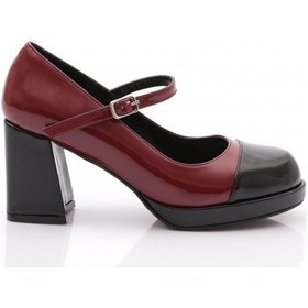 Resim Dgn 3525 Kadin Topuklu Ayakkabi 3525-424-R0345 Bordo Rugan 