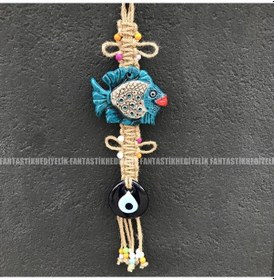 Resim Balık Nazar Boncuk Seramik Bahçe Balkon Kapı Duvar Süs Sarkaç (427299481) 