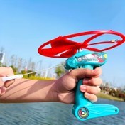 Resim Büyük Mavi Gyroscopic Uçan Disk Fırlatıcı Çocuklar İçin - Açık Hava Spor Oyuncakları Kırmızı Elastik Dize ile, 1 Fırlatıcı ve İki Disk Ebeveyn-Çocuk Etkileşimli Oyun, Disk Golf veya Su Oyunları için, Açık Hava Oyun Ekipmanı | Gyroscopic Disk | Hafif Tasarım, Komik Uçan Disk 