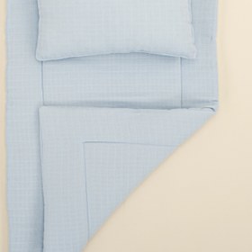 Resim Alt Açma Matı ve Yastık - Bebe Mavisi Müslin 