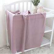 Resim Tinybabyconcept Soft Organik % 100 Pamuk Tek Kat Müslin Kundak Örtüsü Bebek Batteniyesi Lila Renk 110x110 Cm 