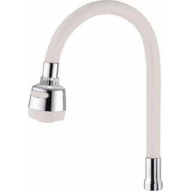 Resim Miraaxx Renkli Silikonlu Oynar Başlıklı 2 Fonksiyonlu Spiral Musluk Başlığı - Beyaz 