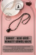 Resim OSMANLI DOĞAL TAŞ Şungit-kedi Gözü-hematit Doğal Taş Kolye 