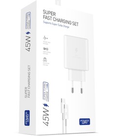 Resim Powerway PD 45W Type-C QC 3.0 Süper Hızlı Şarj Aleti Seti S45S Adaptör ve Kablo 