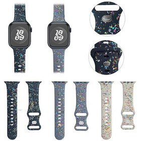 Resim iOS Uyumlu Watch Se 2023 44mm Floral Silikon İzle Band 