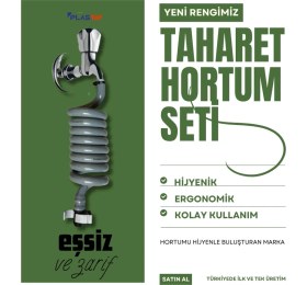 Resim Plasyay Spiral Wc Taharet Hortumu Duvar Sabitlemeli Kelepçeli Yeni Ürün 1.5 Metre 