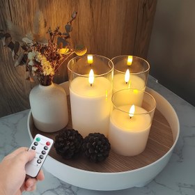 Resim Uzaktan Kumandalı LED Mum Seti: 10.16cm, 12.7cm, 15.24cm Pilli Mumlar Zamanlayıcı Fonksiyonu ile - Ev Dekorasyonu, Partiler ve Şenlikli Günler için Mükemmel 
